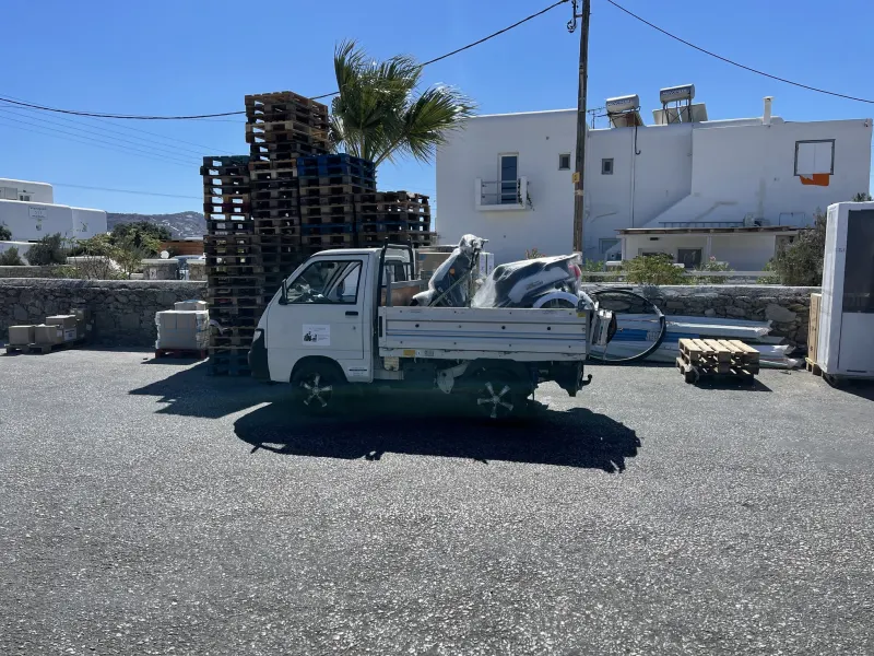 Pallets of goods for a business