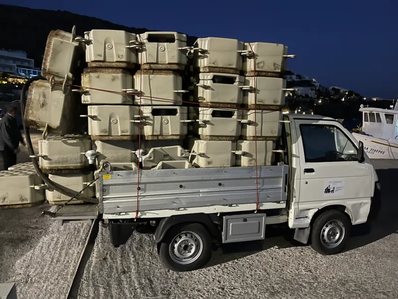 Stacked furniture loaded on the truck