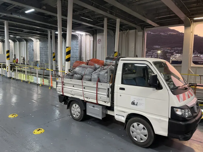 Truck loading on a ferry