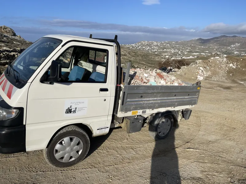 Truck above Mykonos town